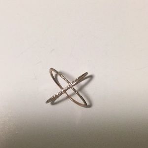 Rose gold diamond cross ring